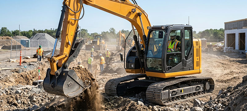 Excavatrice 15 t avec opérateur (Case CX-145)