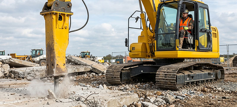 Excavatrice 25 t avec marteau et opérateur (Komatsu PC238)